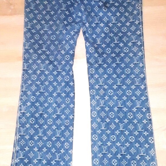 Vintage Louis Vuitton monogram logo denim jeans size 38--guaranteed authentic - Picture 13 of 13